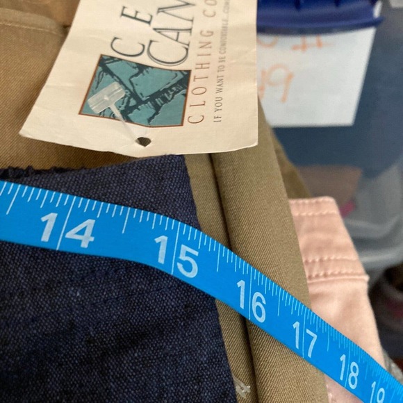NWT Cedar Canyon Pants Womens L Blue Linen Cotton Chambray Pull On Capri Stretch - Picture 7 of 10